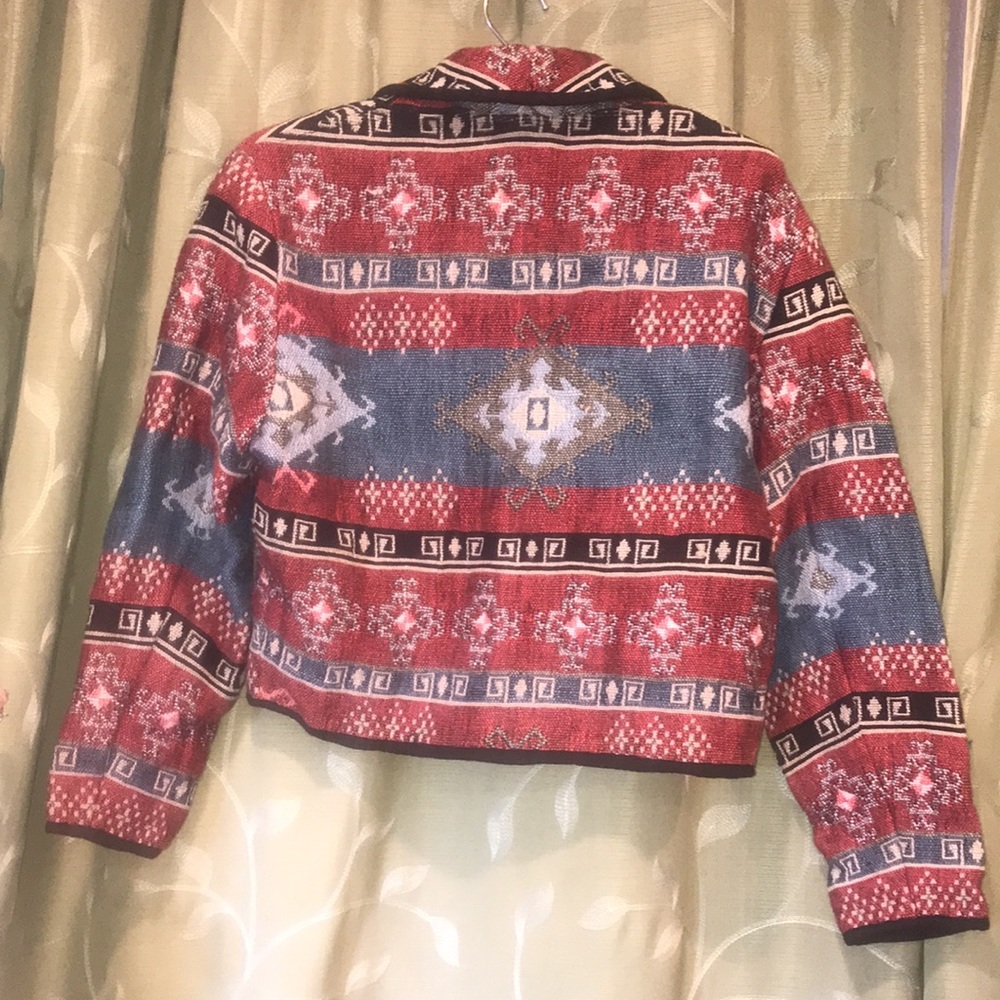 Flashback Western Red and Blue Patterned Jacket - Picture 6 of 7